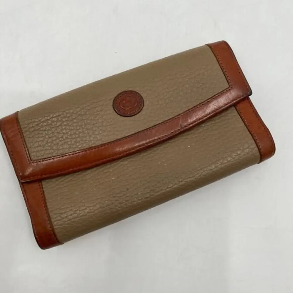 Dooney & Bourke Vintage tan‎ leather Trifold wallet